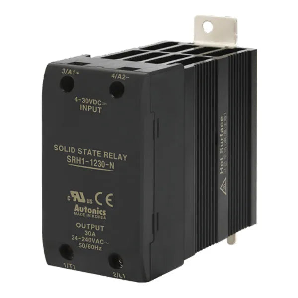 SRH1-1230-N SSR monofásico con disipador 30A Input 4-30VCD Output 24-240VCA