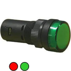 EBCHQ Indicador luminoso plano 22mm tipo luz piloto LED 100-220VCA Rojo/Verde