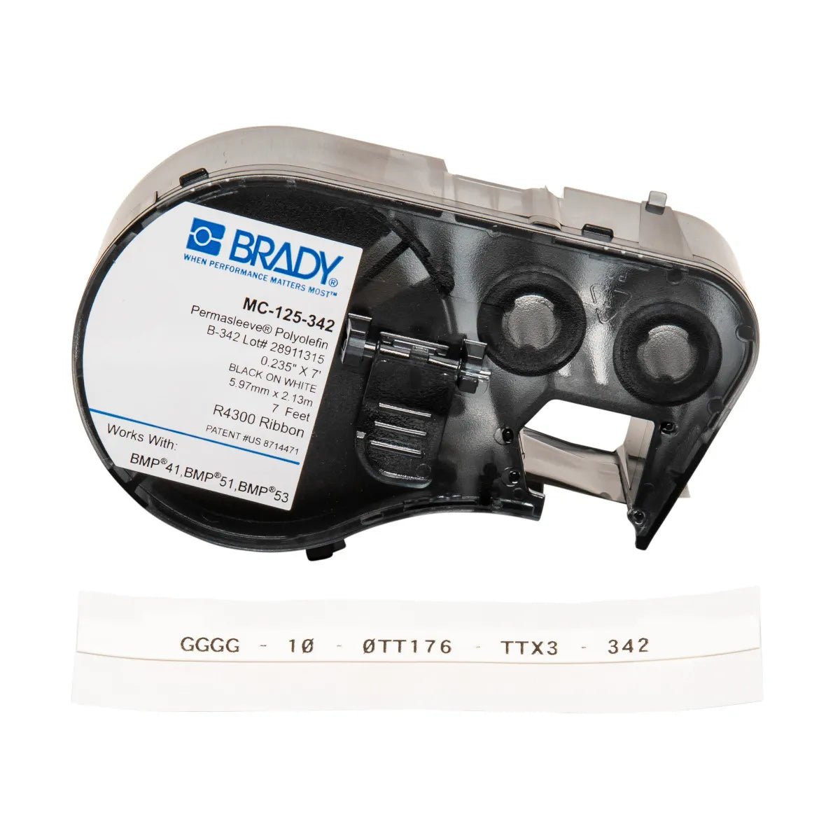 Etiqueta termocontractil 1/8″ 22-16AWG 0.125Dia in x 7L ft Negro en Blanco