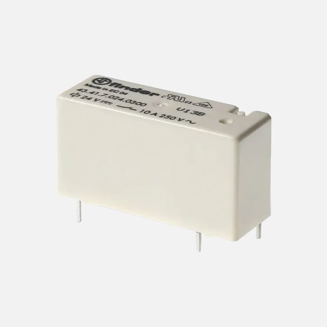 Relevador para circuito impreso 5 pines 24VCD 1CO 1NA1NC AgCdO 10A 250V