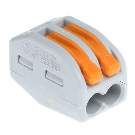 CLASSIC conector rapido c/pal. 2P 0.08-4mm2 28-12AWG 32A 400VCA Gris 20pzs