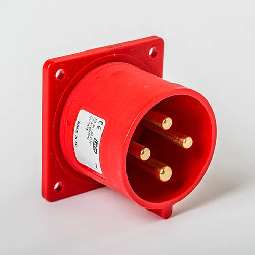 Clavija empotrar recta 32A 3P+T 400VCA 6h Rojo IP44