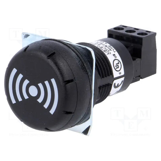 ESV Zumbador traspanel base negra M22 2 tonos 85dB 110-120VDC/VAC
