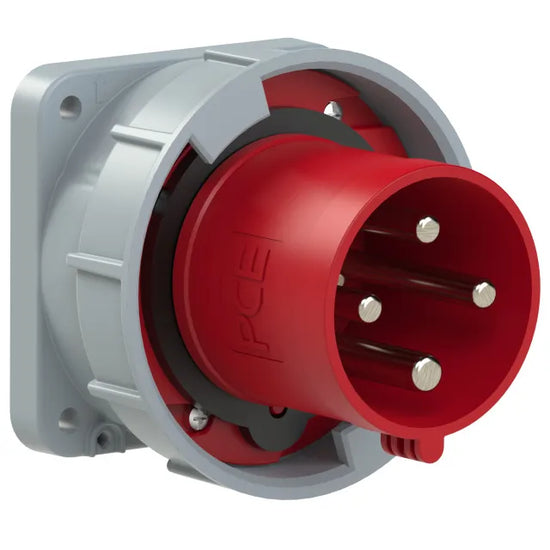 3662 Clavija empotrar 3P+T 9H 63A 400V IP67 Rojo