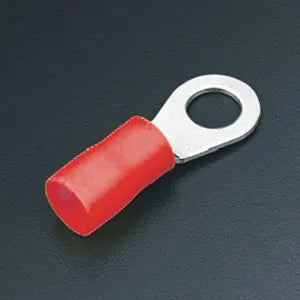 Terminal tipo ojillo aislada 0.5-1.5mm² 22-16AWG M3 1/8″ 100pz Rojo