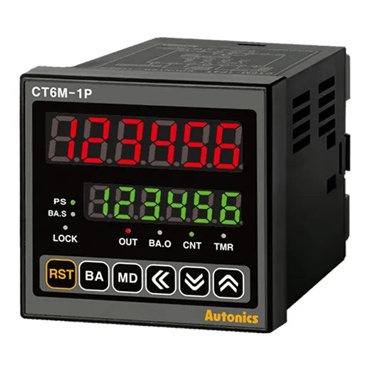 CT6M-1P2 Contador/Timer LED 6dígitos 72WX72H 1NANC + 2xNPN 24VCA/24-48VCD