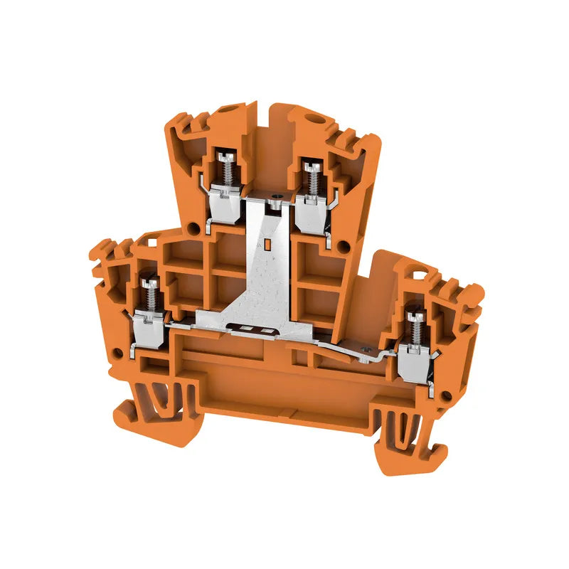 WDK 2.5V OR Clema 2-Pisos 1-potencial 2.5mm² 22-12AWG 24A 400VCA Naranja