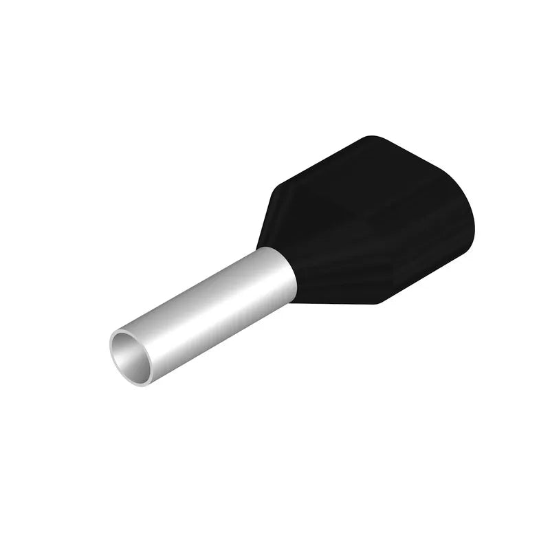 H1,5/16D ZH SW Terminal doble ferrul aislado 16L 1.5mm² 16AWG DIN Negro 500PZ