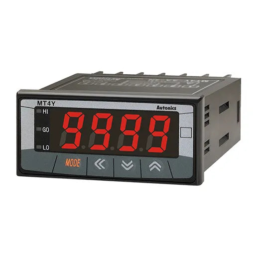 MT4Y-AA-43 Amperímetro AC de panel 72WX36Hmm 100-240VCA Relay + transm 4-20mA