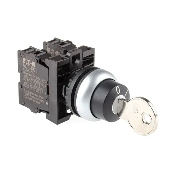 M22-WRS/K11 Selector con Llave 1NA1NC 2 posiciones B/plata 22mm Mantenido 1NA1NC