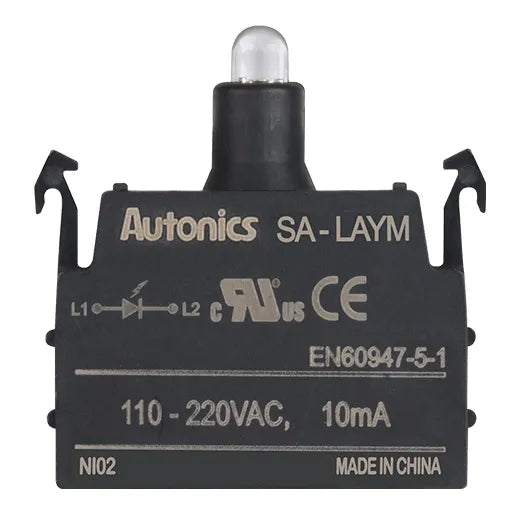SA-LAYM Block LED modular 110-240VCA para botonería 22/30mm amarillo