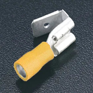 Terminal tipo faston mixto aislado 6.3X0.8 4-6mm² 12-10AWG 100pz Amarillo