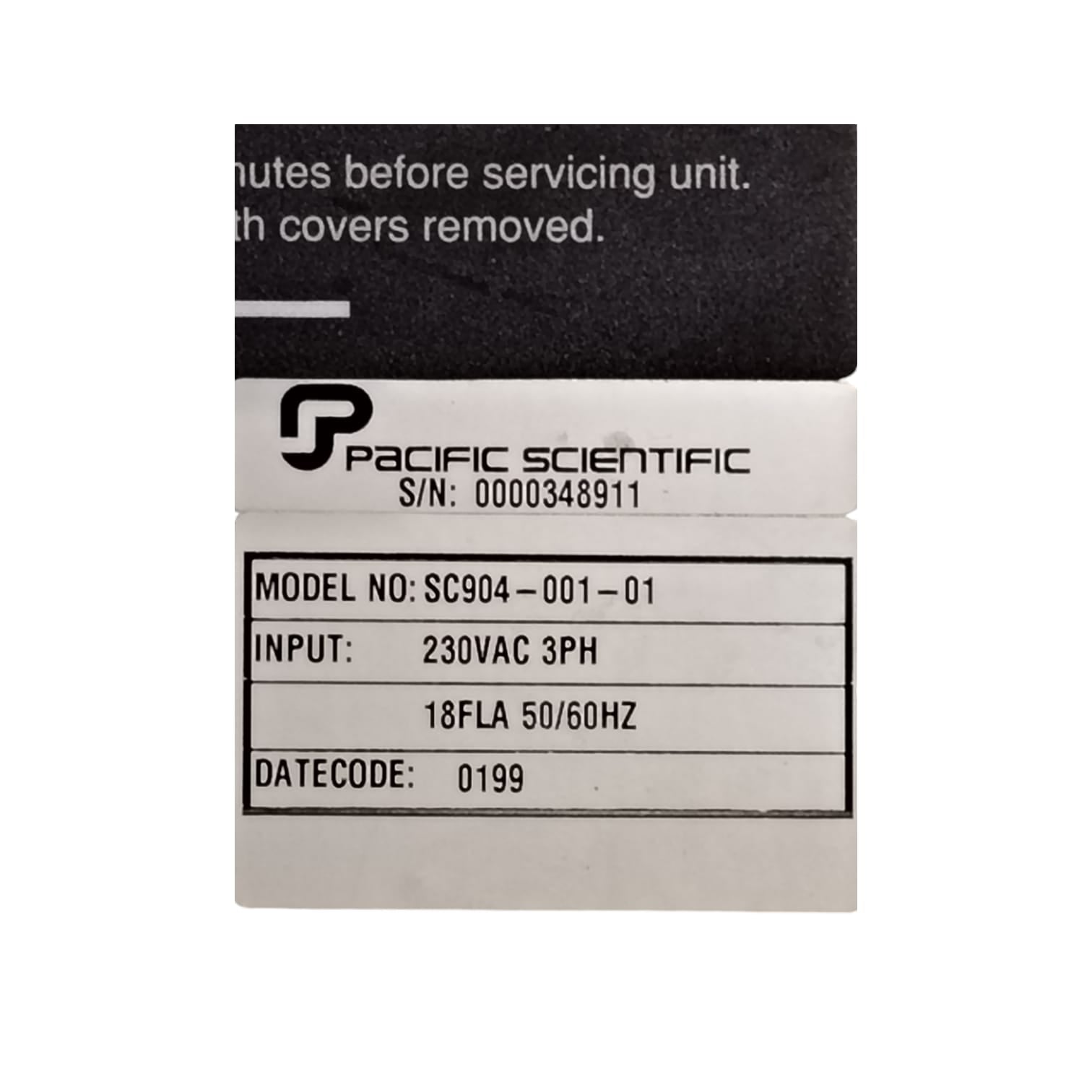 Pacific scientific SC904-001-01 servodrive
