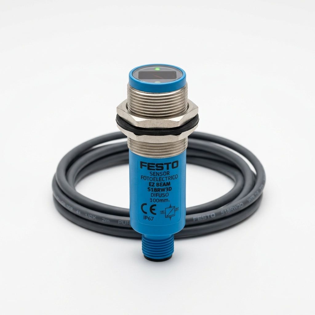 FESTO Sensor Fotoelectrico,EZ Beam,S18RW3D,Difuso,100mm.