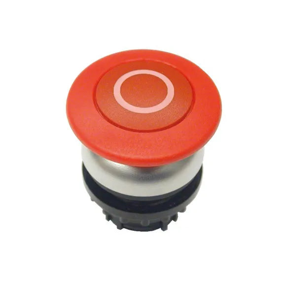 M22-DRP-R-X0 Botón Hongo B/plata 22mm Mantenido -0- placa/Rojo Cabezal/Rojo