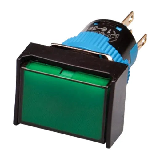 P MOM IL RECT VERDE24VDC DE 16MM DPDT 3A