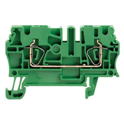 ZDU 2.5 GN Clema de paso 2 conexiones 2.5mm² 26-12AWG 24A 800VCA Verde
