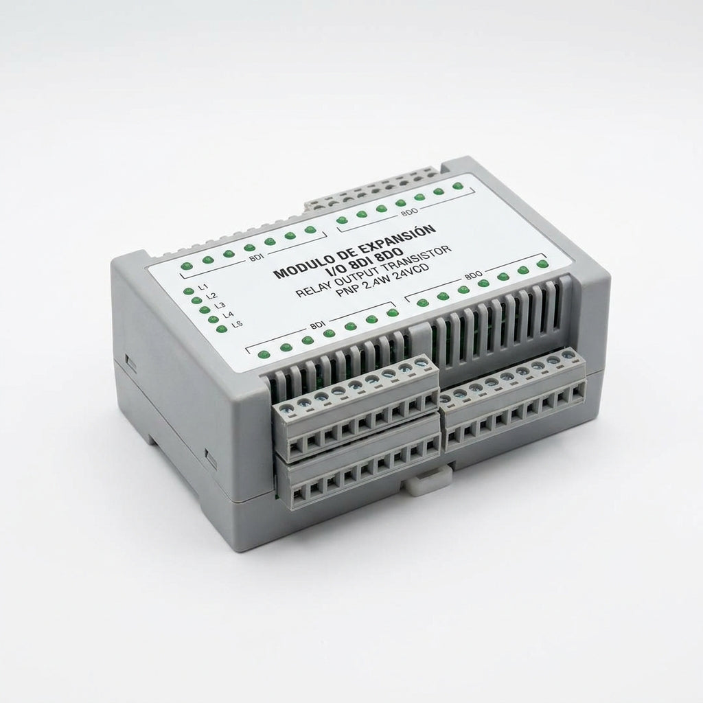 MODULO DE EXPANSIÓN I/O 8DI 8DO RELAY OUTPUT TRANSITOR PNP 2.4W 24VCD