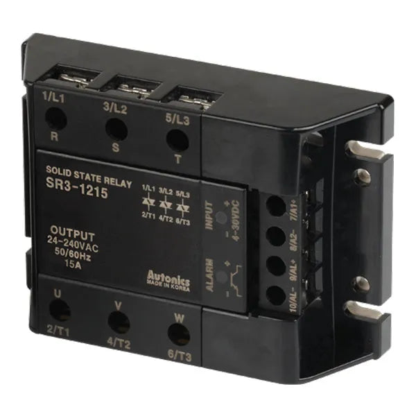 SR3-1215 SSR trifásico 15A Input 4-30VCD Output 24-240VCA cruce por cero