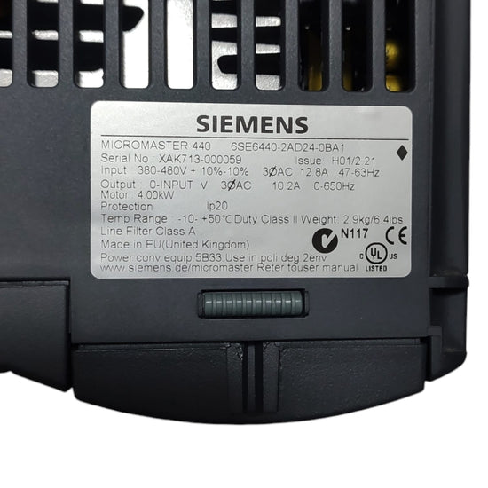 Siemens 6SE6440-2AD24-0BA1 variador de frecuencia