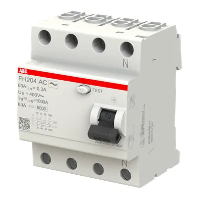 F204 A-63/0.3 Interruptor diferencial residual 4P 63A 230/400V DIN IP20