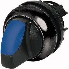 M22S-WRLK-B Selector T/Palanca iluminado 2 pos B/negro 22mm Mantenido Azul