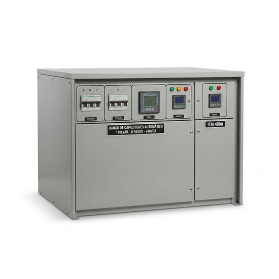 Banco de capacitores automático 110kVAR 6pasos con ITM 400A 240VCA
