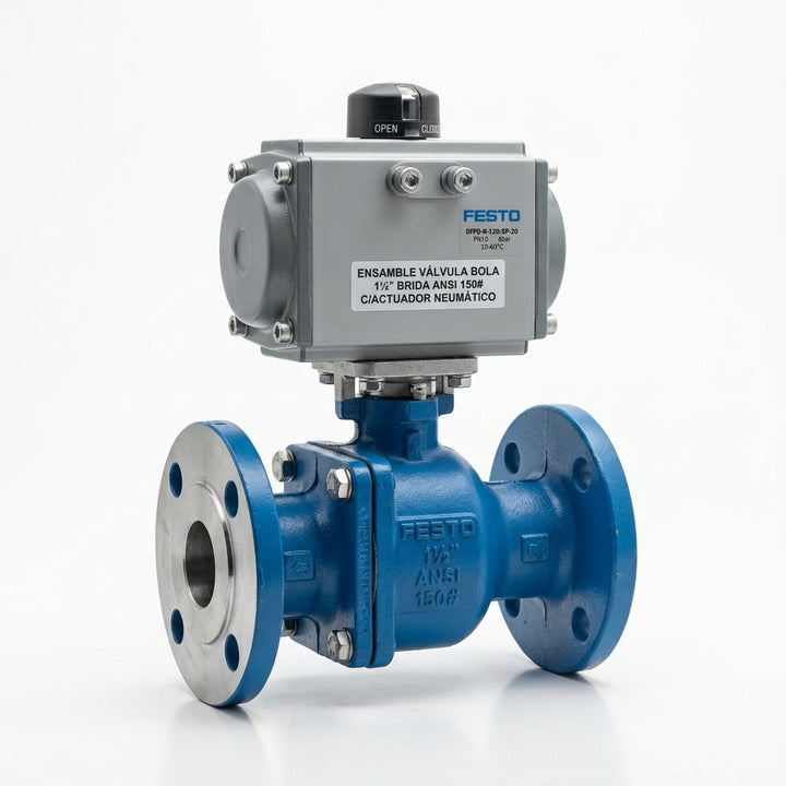 FESTO ENSAMBLE VÁLVULA BOLA 1½” BRIDA ANSI 150# C/ACTUADOR ELECTRICO