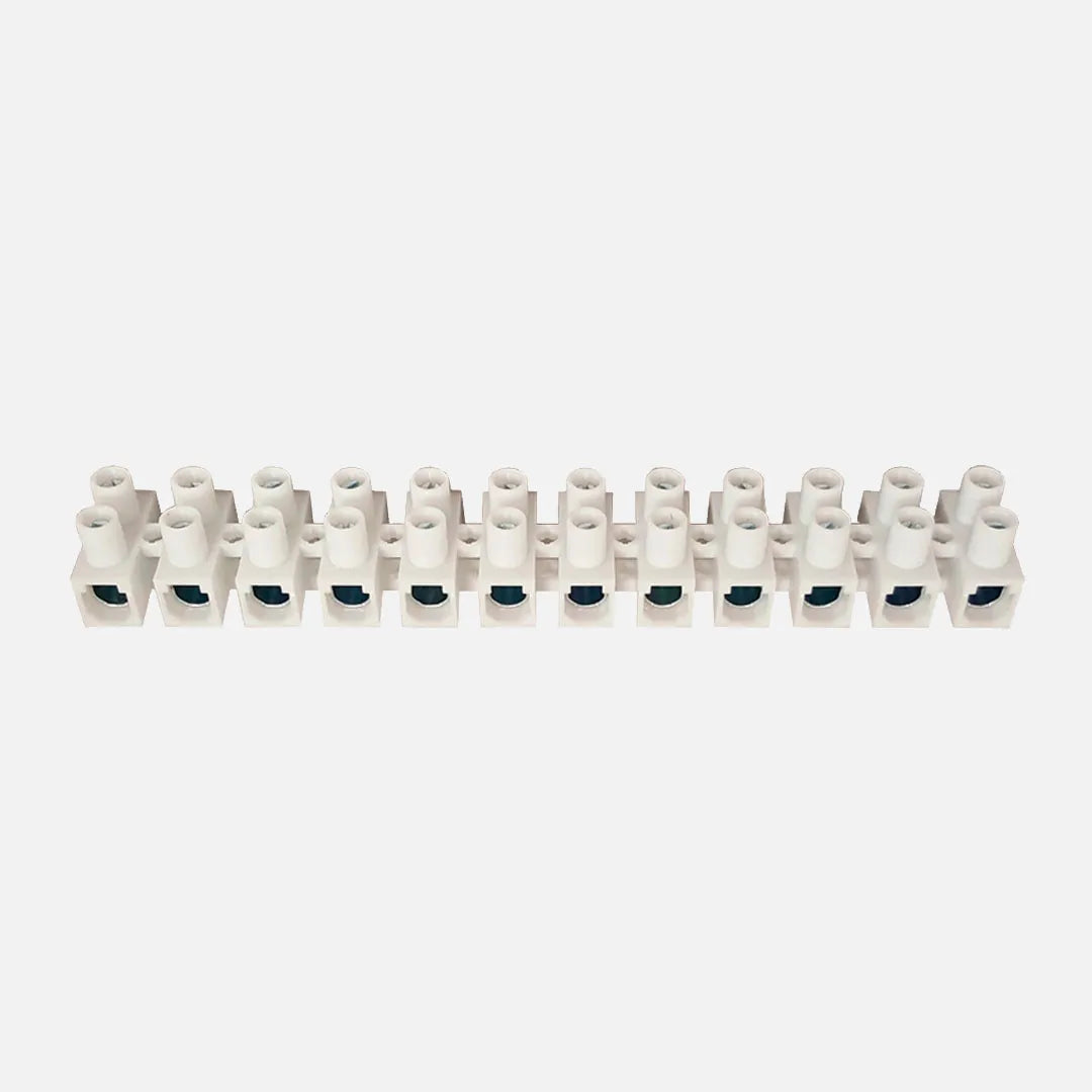 Regletas de conexión atornillada 12 polos 0.50-2.5mm² 20-14AWG 24A 450VCA Blanco