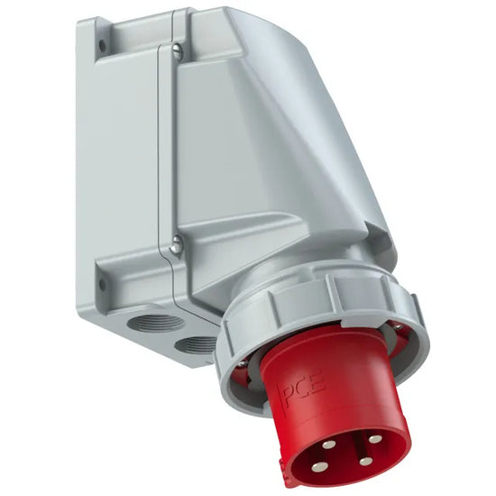 3672 Clavija mural 3P+T 6H 63A 400V IP67 Rojo