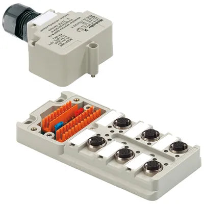 SAI-6-M 5P M12 EX IA Distribuidor pasivo ATEX LED con 6 sockets M12 5P Capota IP