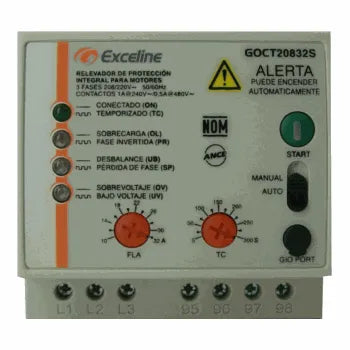 Relé 3ph de protección contra fallas de fase y sobrecargas 10-32A 208/220V