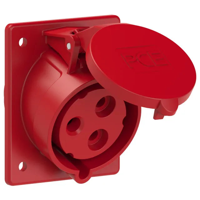 3304 Base empotrar 2P+T 9H 32A 400V IP44 Rojo