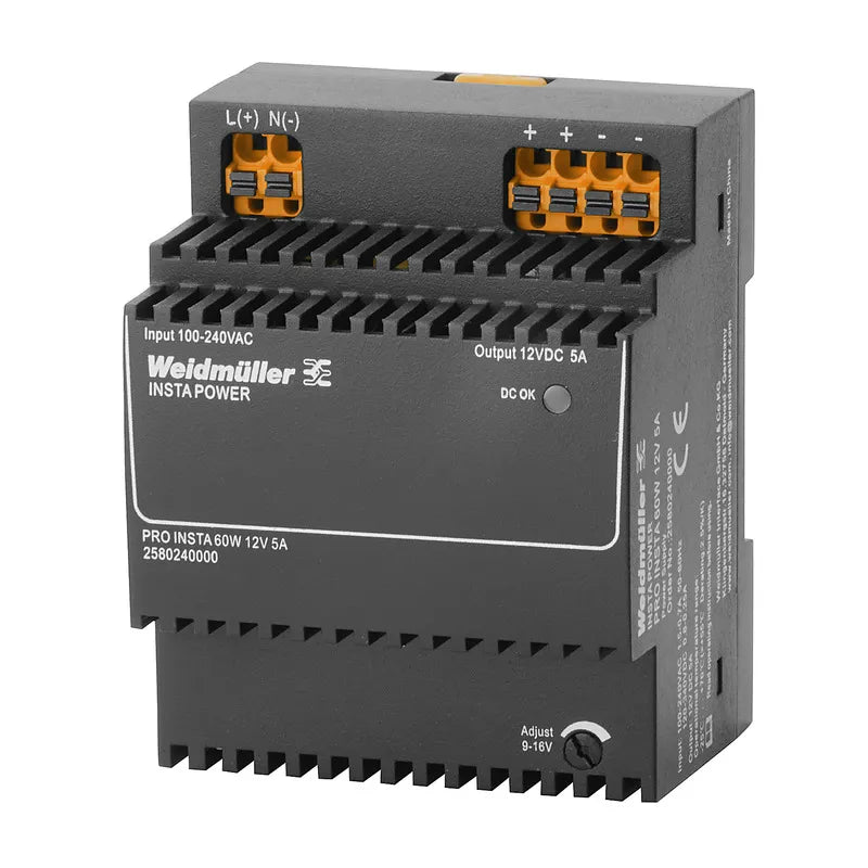PRO INSTA Fuente de alimentación monofásica 100-240VCA Output 60W 12VCD 5A