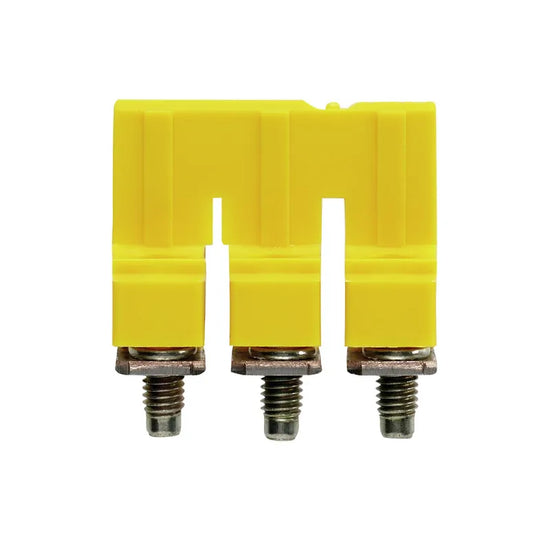 WQV 6/3 Puente atornillable amarillo de 3 polos para WDU de 6 mm²