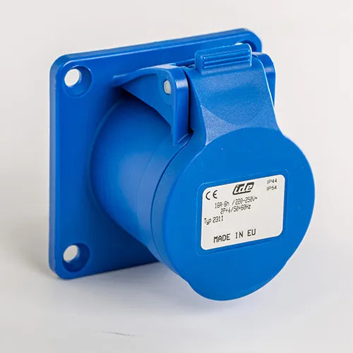 Base empotrar recta 16A 3P+N+T 230VCA 9h Azul IP44
