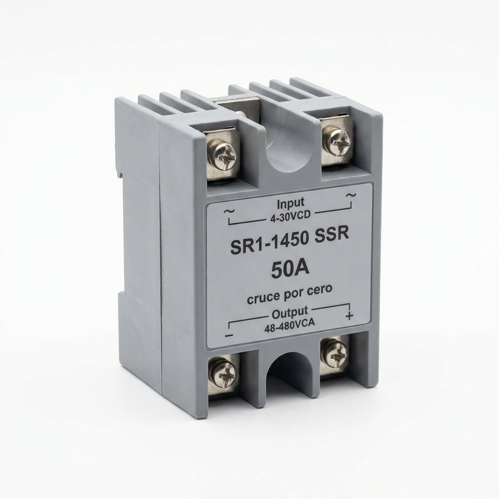 SR1-1450 SSR monofásico 50A Input 4-30VCD Output 48-480VCA cruce por cero