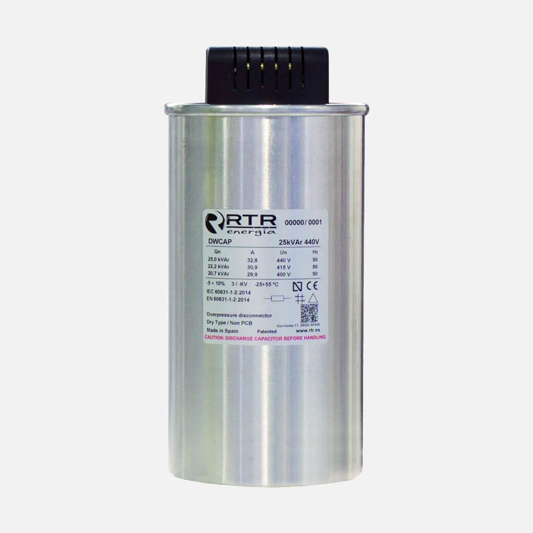 Serie DWCAP Capacitor de potencia trifásico 7.5kVAR 3×28.78µF 480VCA