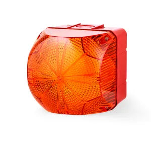 QDM Indicador LED cuadrado 132mm Luz fija/intermitente 110-240VCA/CD Ámbar