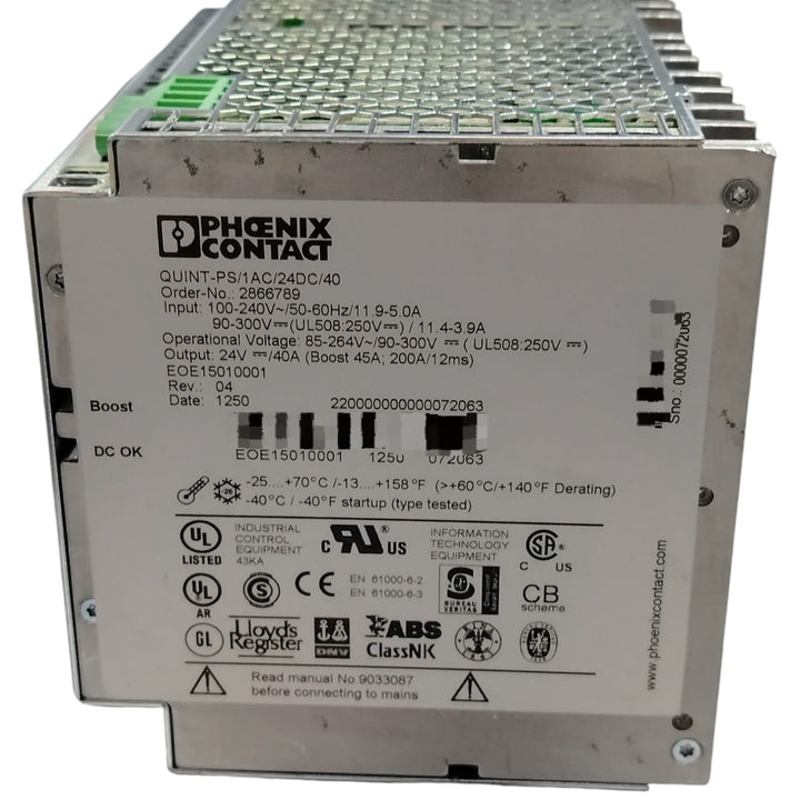 Phoenix Contact QUINT-PS/1AC/24DC/40 Fuente de alimentación