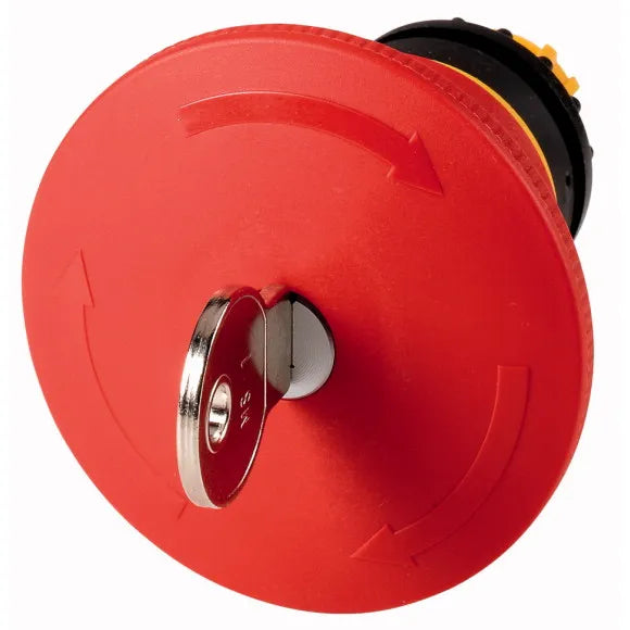 M22-PVS45P-MS1 paro de emergencia 22mm tipo Palmera 45mm Llave Ms1 P/Liberar