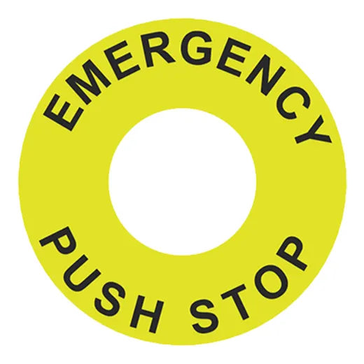 SA-NS Etiqueta para paro Emergencia D60mmXd25 para botonería 22mm