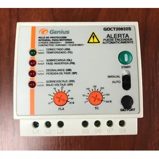 Relé 3ph de protección contra fallas de fase y sobrecargas 25-80A 440/480V