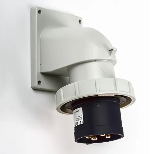Clavija empotrar acodada 32A 3P+T 500VCA 7h Negro IP67