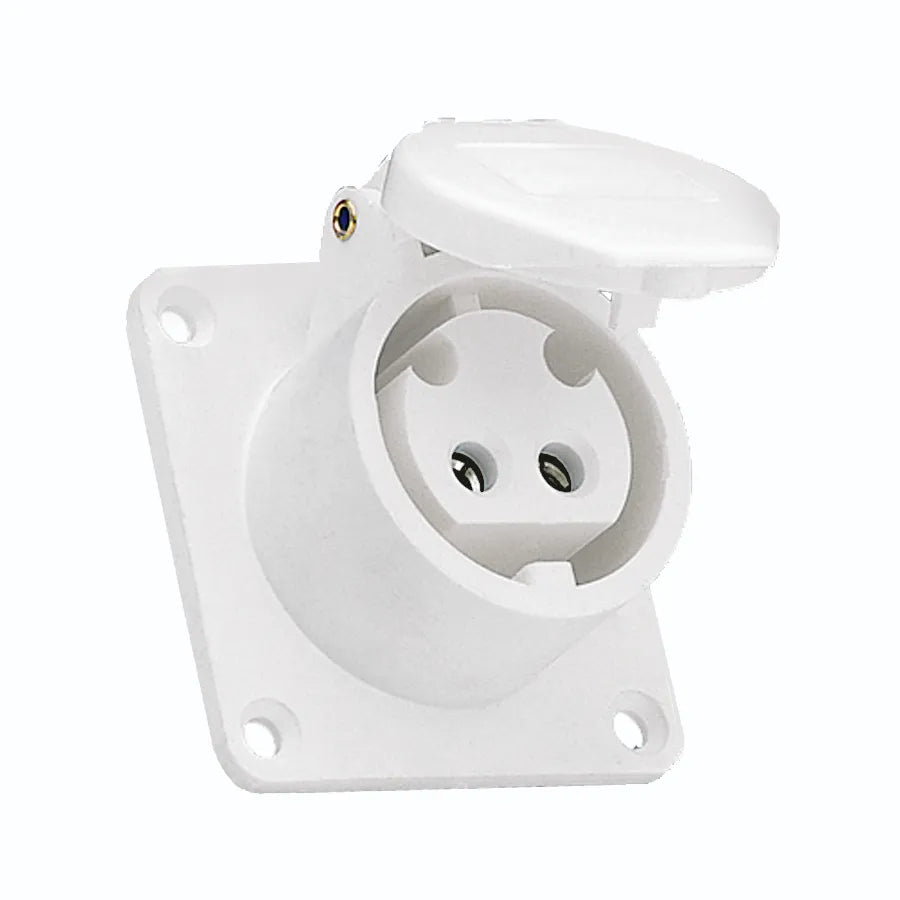 Base empotrar recta CD 32A 3P 24VCD 10h Blanco IP44