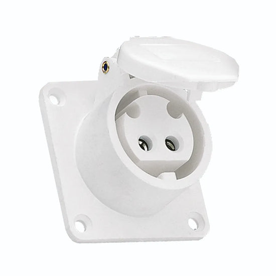 Base empotrar recta CD 32A 3P 24VCD 10h Blanco IP44