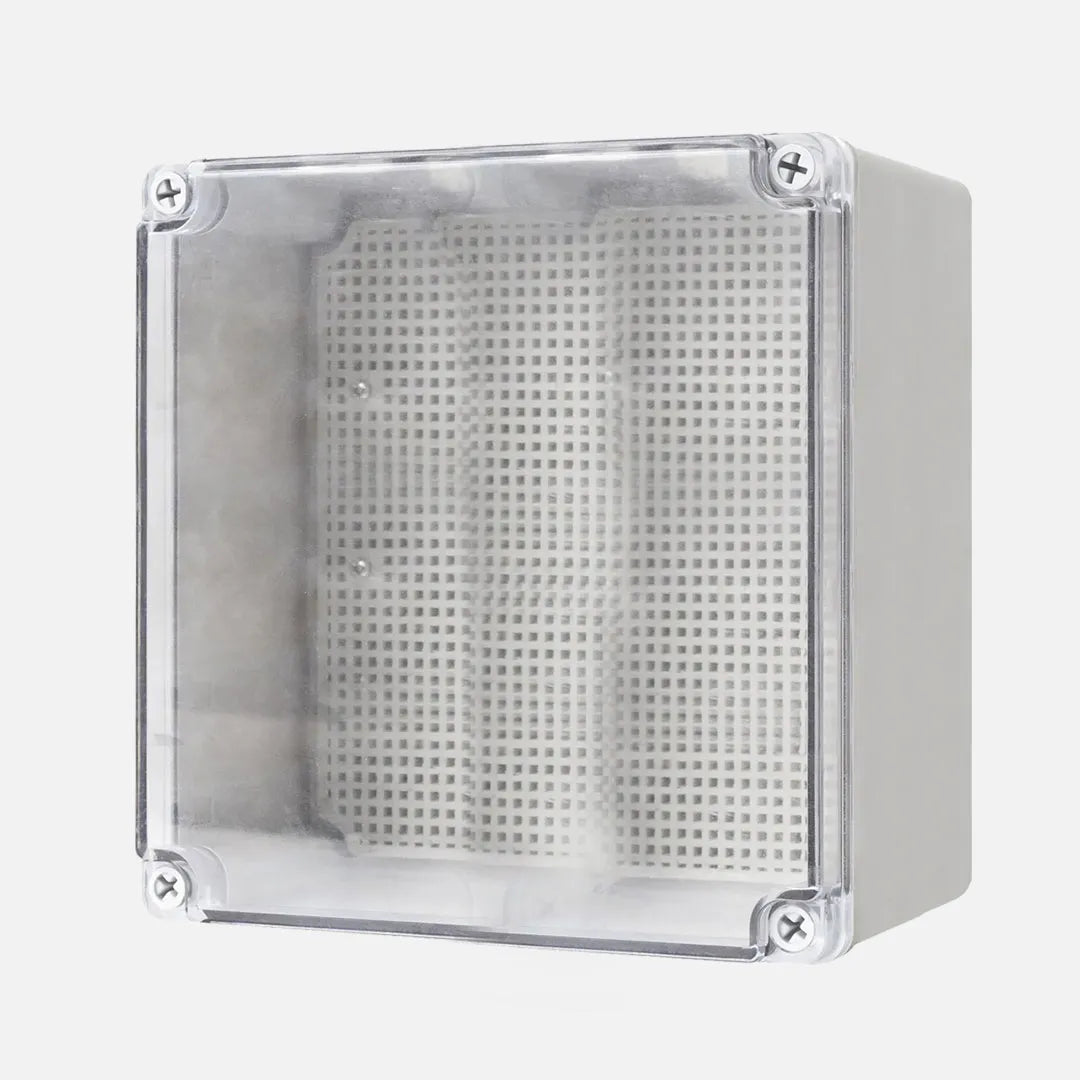 Caja de distribucion sobrep. p. trans. c/plat. 200HX200WX130Dmm Plastic PC IP67