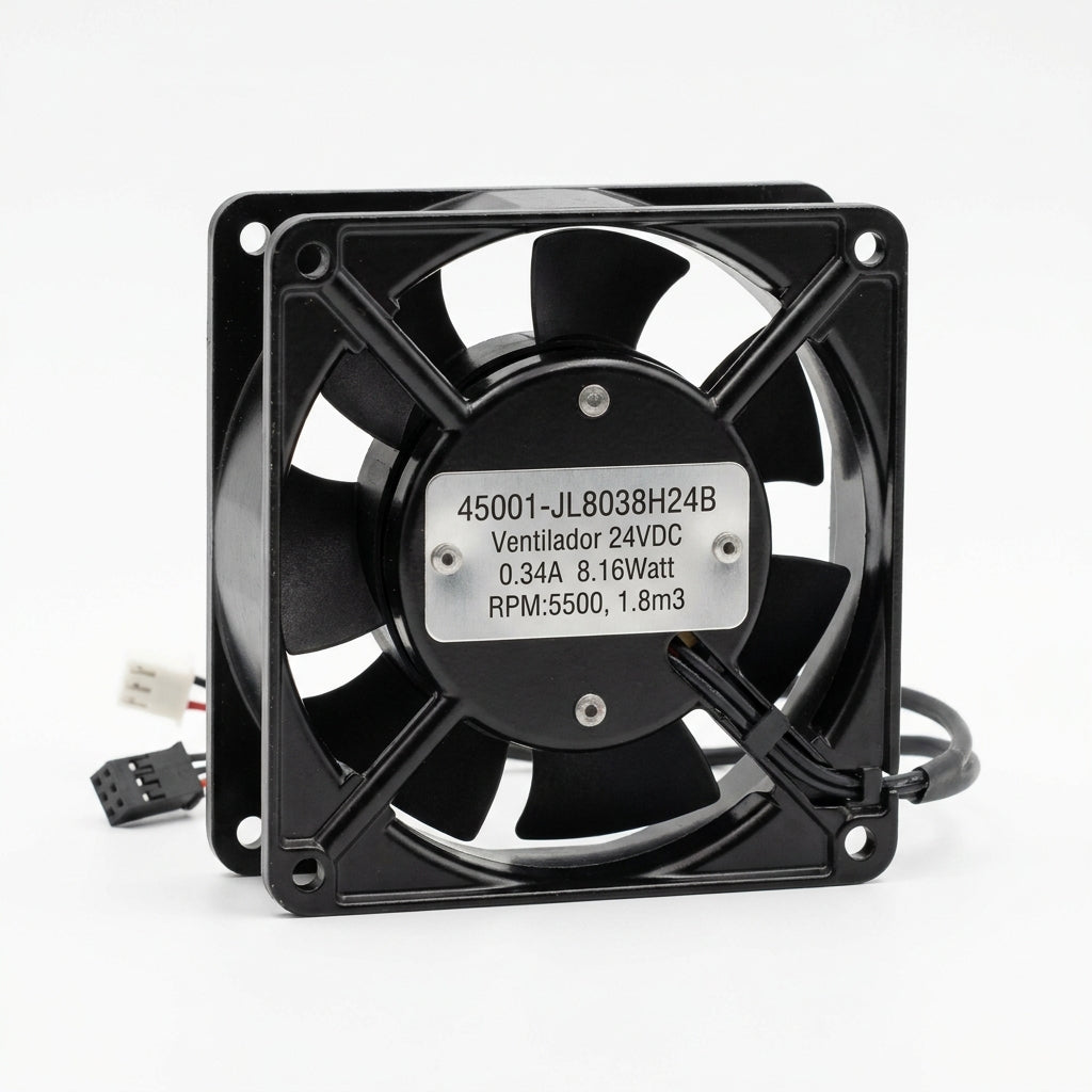 45001-JL8038H24B Ventilador 24VDC 0.34A 8.16Watt RPM:5500, 1.8m3 80X80X38mm