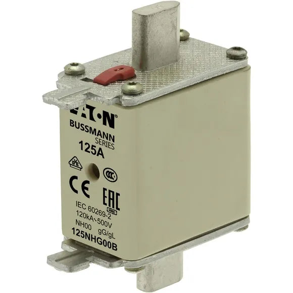NH HRC Fusible cuadrado Clase gG/gL DIN 00 125A 500VCA 120kA Doble indicación