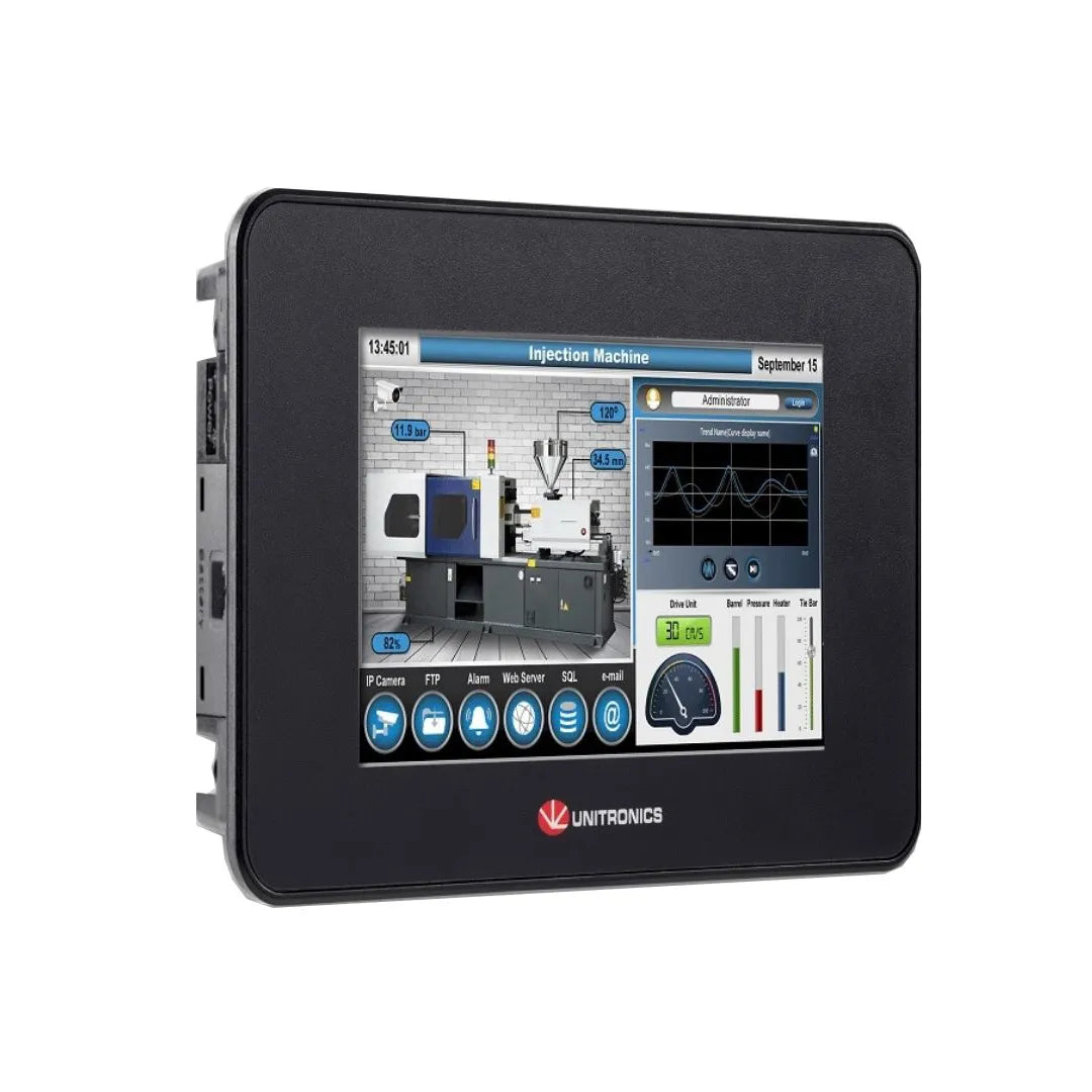 Standard HMI+PLC 5” LCD TFT Color 800x480px 24DI (4xHSC), 2AI 16DO (2xPWM)